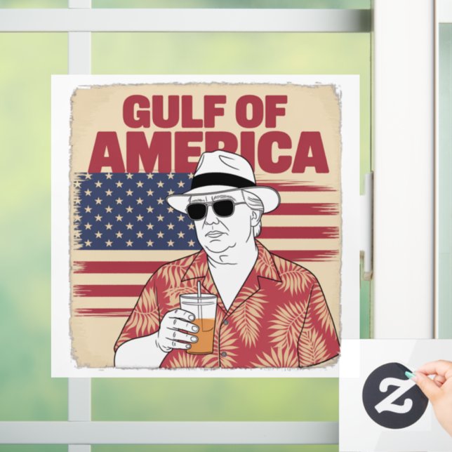 Trump America's Gulf Mexico President Trump  Window Cling (Home)