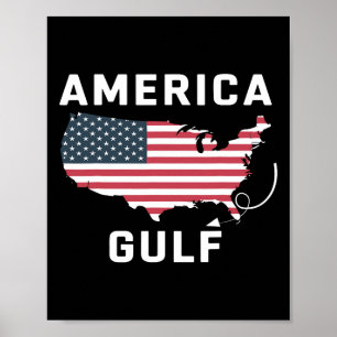 Trump America's Gulf Mexico Retro Us Map Poster
