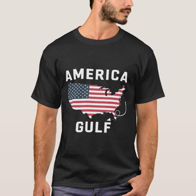 Trump America's Gulf Mexico Retro Us Map  T-Shirt (Front)
