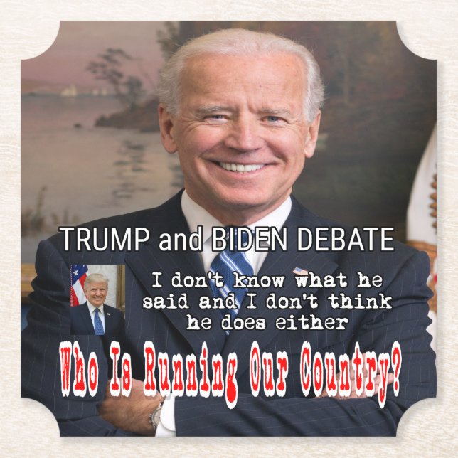 Trump and Biden Debate Paper Coaster (Front)