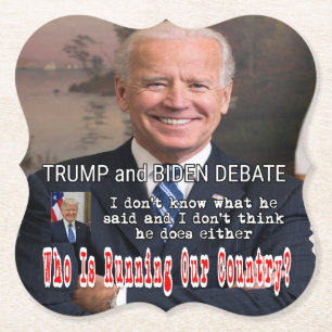 Trump and Biden Debate Paper Coaster