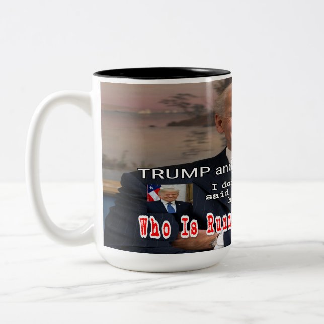 Trump and Biden Debate Two-Tone Coffee Mug (Left)