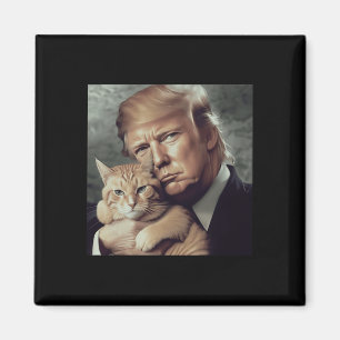Trump And Cat - Funny Trump Cat Meme  Magnet