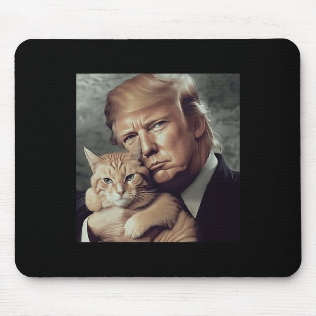 Trump And Cat - Funny Trump Cat Meme  Mouse Mat (Front)