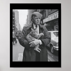 Trump And Cat In Newyork  Poster