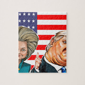 Trump and Hillary Caricature Jigsaw Puzzle