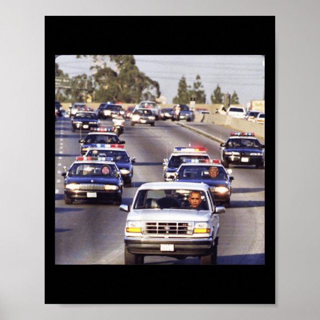 Trump And Jd Vance In Cop Cars Chasing Down Obama  Poster (Front)