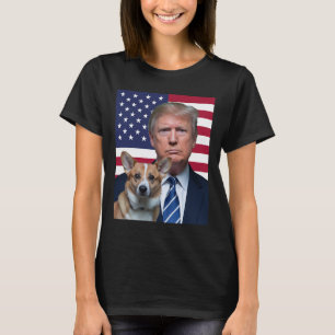 Trump And Pembroke Welsh Corgi Dog Usa Flag Electi T-Shirt