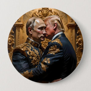 Trump and Putin Embrace 10 Cm Round Badge