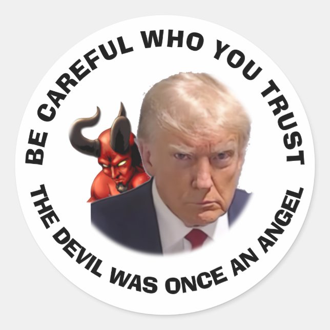 TRUMP AND THE DEVIL Sticker (Front)