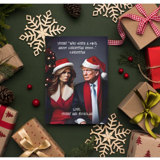 Trump and Wife "Who Gives a F*ck" Christmas Holiday Card (Creator Uploaded)