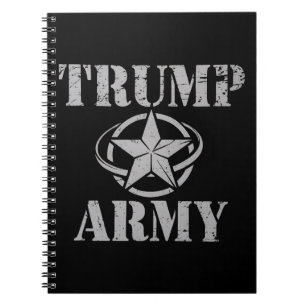 Trump Army 47th US President Vintage Retro Notebook