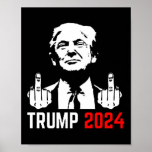 Trump Arrest This Fingers 2024 America Usa Flagfun Poster