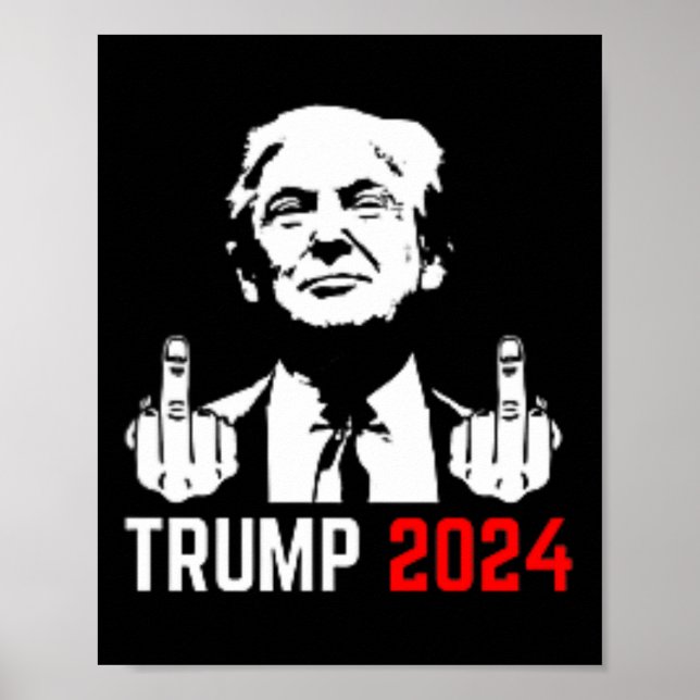 Trump Arrest This Fingers 2024 America Usa Flagfun Poster (Front)