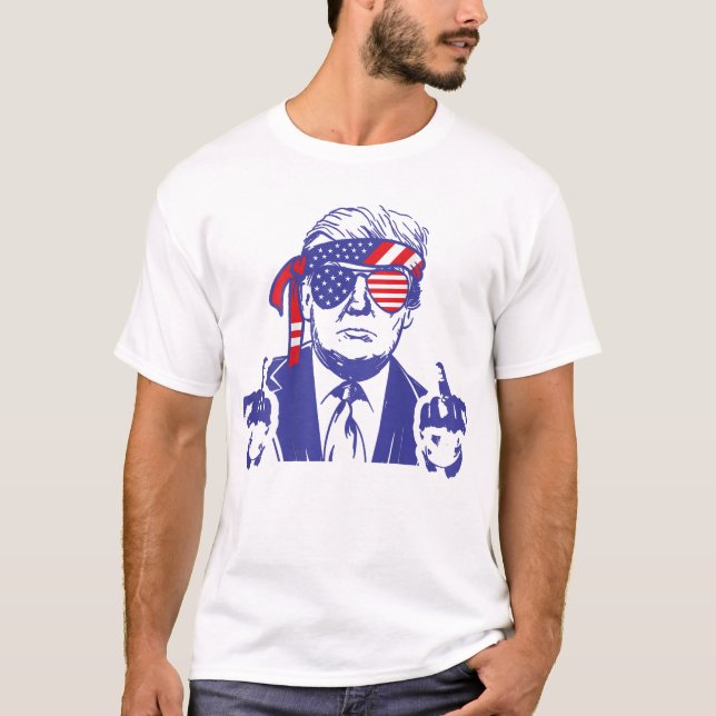 Trump Arrest This Funny Trump 2024 American Flag T-Shirt (Front)
