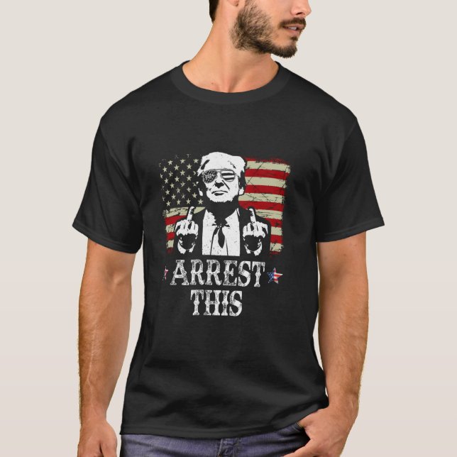 Trump Arrest This Funny Trump 2024 Convicted Felon T-Shirt (Front)