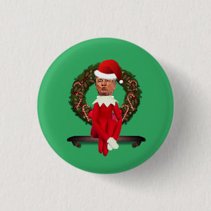 Trump as a Christmas Elf Ugly  3 Cm Round Badge