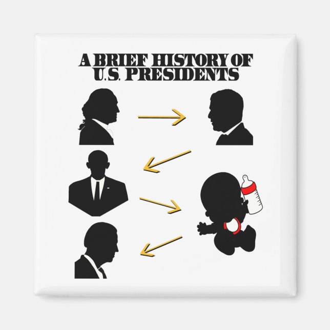 Trump As Baby: A Brief History Of US Presidents Magnet (Front)