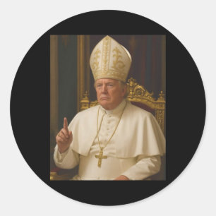 Trump As Pope Tee Meme Funny 1  Classic Round Sticker