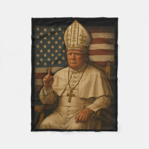 Trump As Vatican Church Pope Republican Make Vatik Fleece Blanket