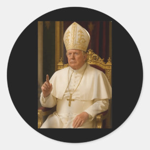 Trump As Vatican Church Pope Trump Funny Vatican C Classic Round Sticker