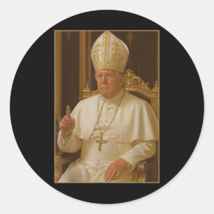 Trump As Vatican Church Pope Trump Funny Vatican C Classic Round Sticker