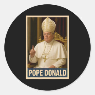 Trump As Vatican Church Pope Trump Funny Vatican C Classic Round Sticker