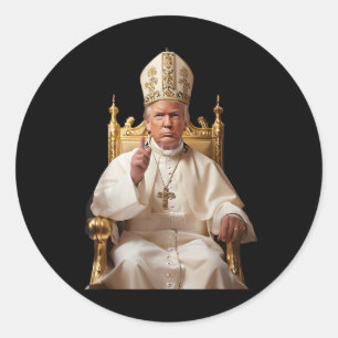 Trump As Vatican Church Pope Vatican Christian  Classic Round Sticker