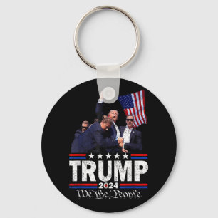 Trump Asination Bloody Ear Bleeding Butler Pa Trum Key Ring