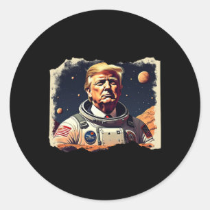 Trump Astronaut Occupy Mars Space Exploration Sola Classic Round Sticker