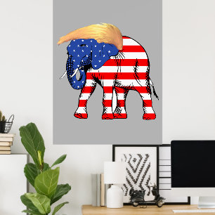 Trump Bad Hair Elephant Value Poster, ZSSG Poster