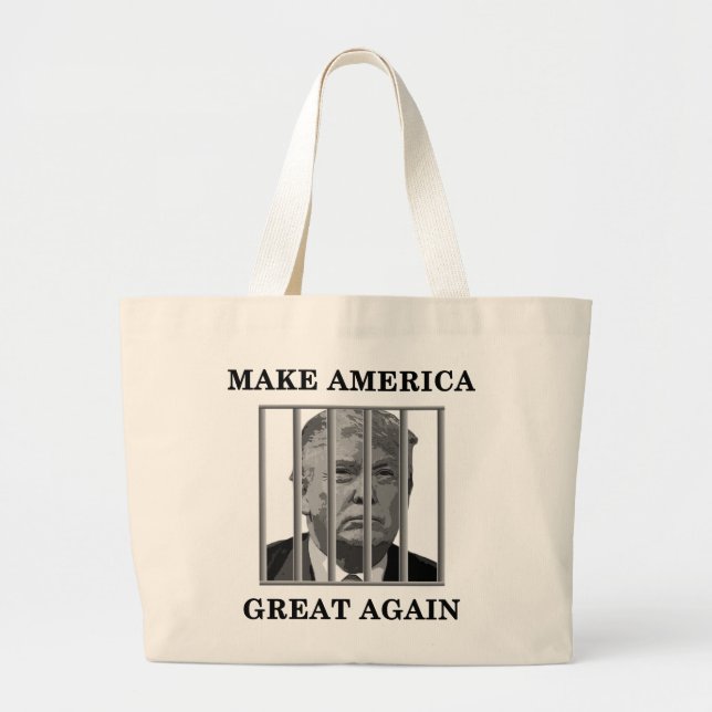 Trump Behind Bars Large Tote Bag (Front)