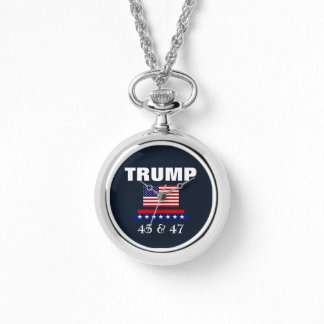 TRUMP BEST PRESIDENT EVER 45 & 47 NECKLACE WATCH
