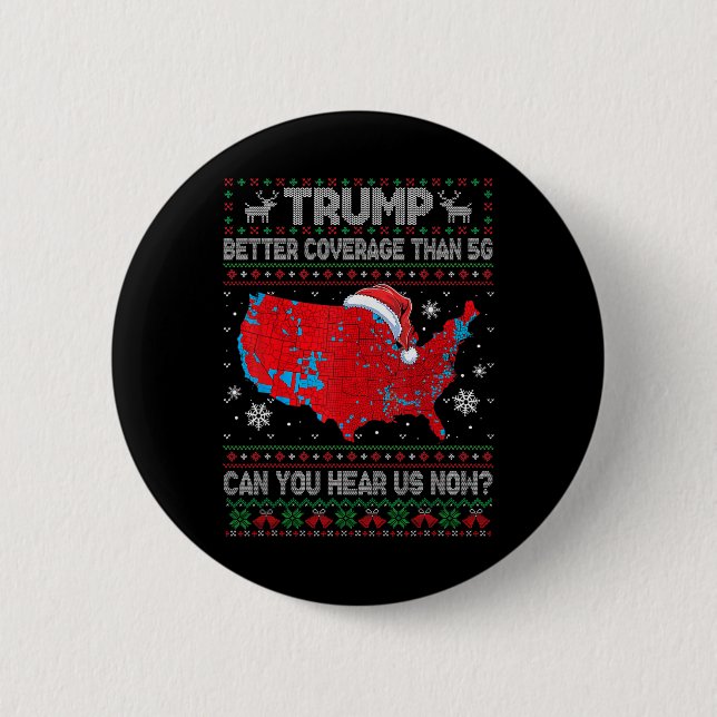 Trump Better Coverage Than 5g Funny Electoral Map  6 Cm Round Badge (Front)