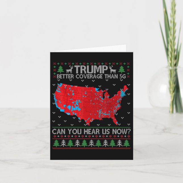 Trump Better Coverage Than 5g Ugly Christmas Sweat Card (Front)