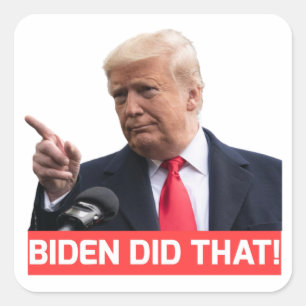 TRUMP: BIDEN DID THAT Square Stickers