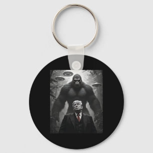 Trump Bigfoot Ufo Alien Encounter Visitation Consp Key Ring