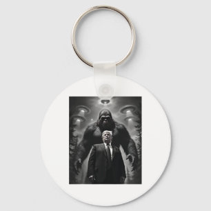 Trump Bigfoot Ufo Alien Extraterrestrial Encounter Key Ring