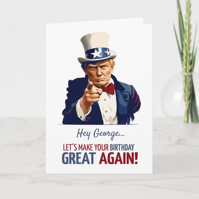 Trump Birthday Card / Custom Name (Front)