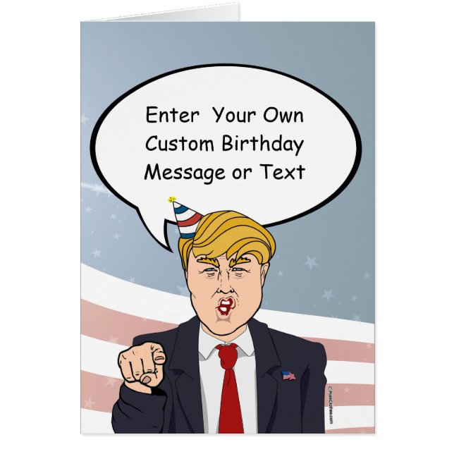 Trump Birthday Card - Customise Your Message - - E (Front)