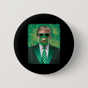 Trump Blowing Bubble Gum Funny St Patricks Day 6 Cm Round Badge