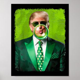 Trump Blowing Bubble Gum Political Republican St Poster