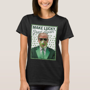 Trump Blowing Bubble Gum St. Patricks Day Funny T-Shirt