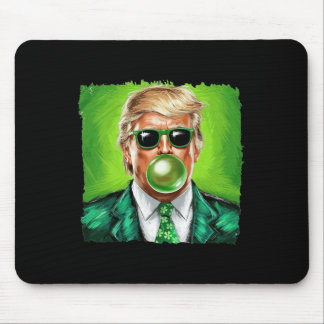 Trump Blowing Bubble Gum St. Patrick's Day Green S Mouse Mat