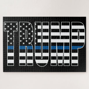 Trump Blue Line Flag Jigsaw Puzzle