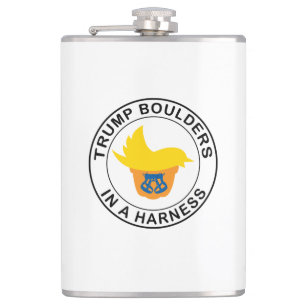 Trump Boulders In A Harness Hip Flask