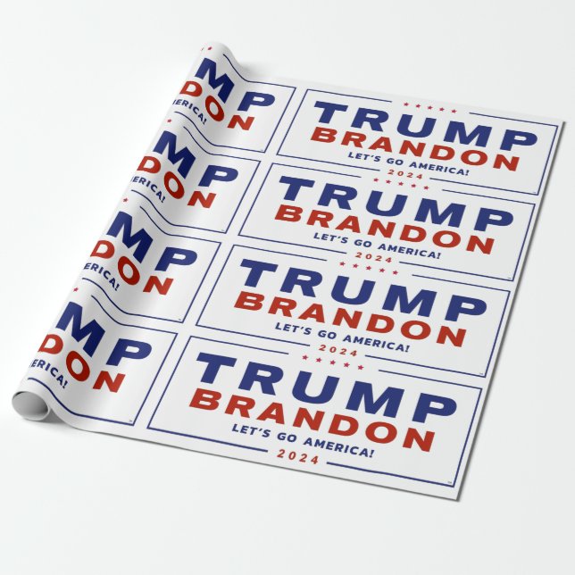 Trump Brandon 2024™ Election Gift Wrapping Paper (Unrolled)