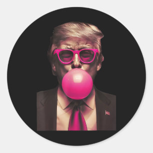 Trump Bubble Gum Funny  Classic Round Sticker