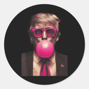 Trump Bubble Gum Funny Classic Round Sticker