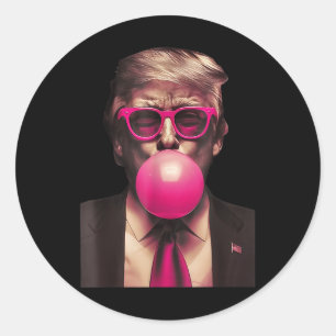 Trump Bubble Gum Funny Classic Round Sticker